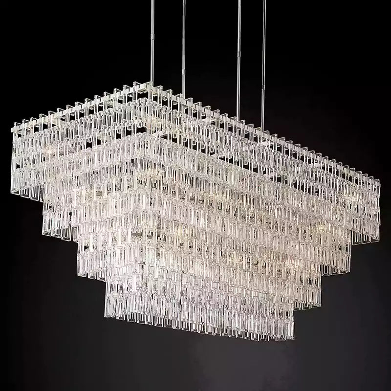 KL Marigno Tiered Rectangular Chandelier 72"