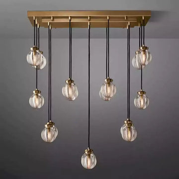 KL Pearls Spherical Rectangular Chandelier 36"