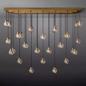 KL Pearls Spherical Rectangular Chandelier 72"