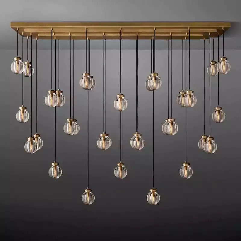 KL Pearls Spherical Rectangular Chandelier 72"