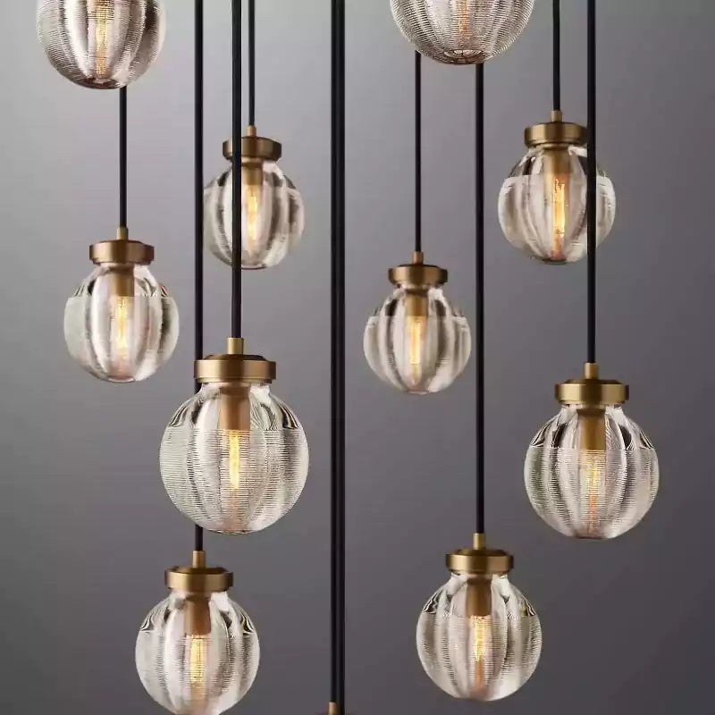 KL Pearls Spherical Round Chandelier 22"