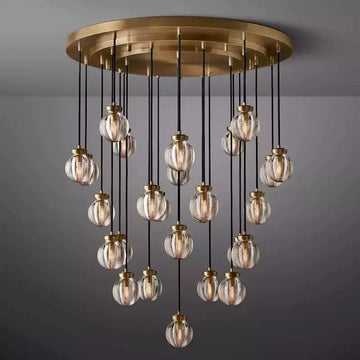 KL Pearls Spherical Round Chandelier 38"