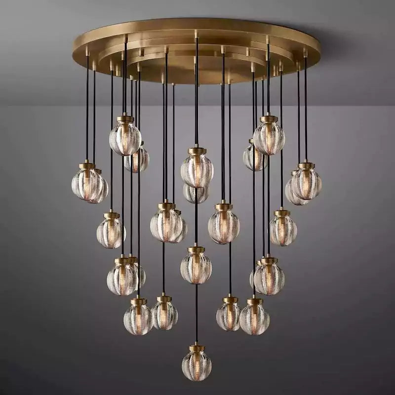 KL Pearls Spherical Round Chandelier 38"