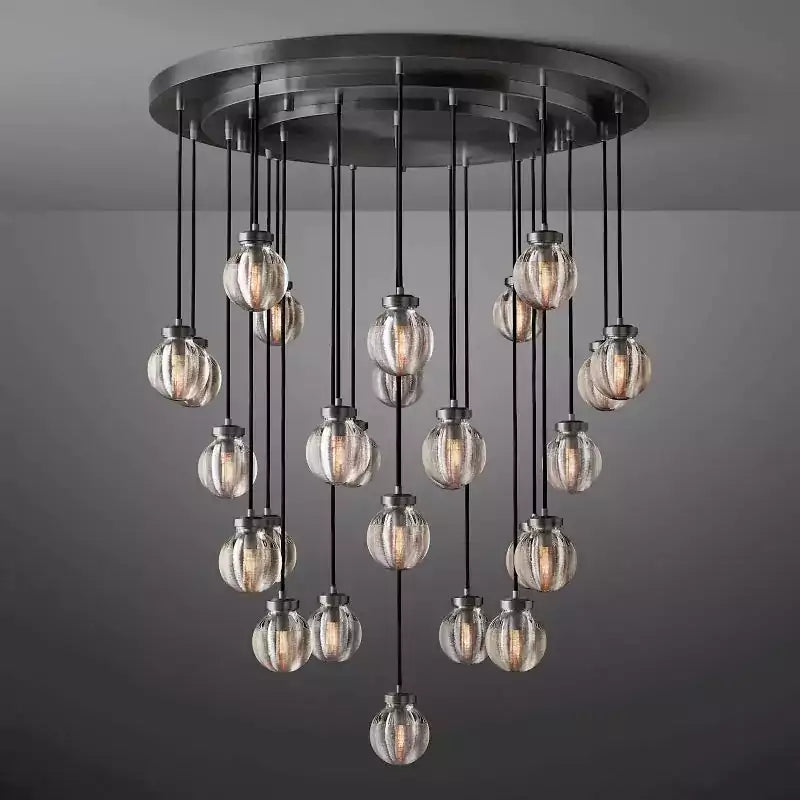 KL Pearls Spherical Round Chandelier 38"