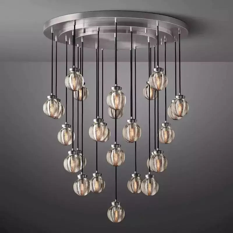 KL Pearls Spherical Round Chandelier 38"
