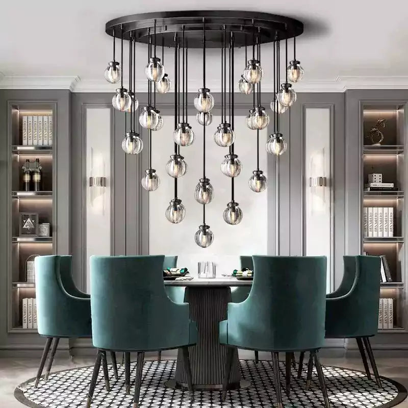 KL Pearls Spherical Round Chandelier 48"