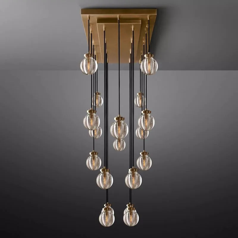 KL Pearls Spherical Rectangular Chandelier 54"