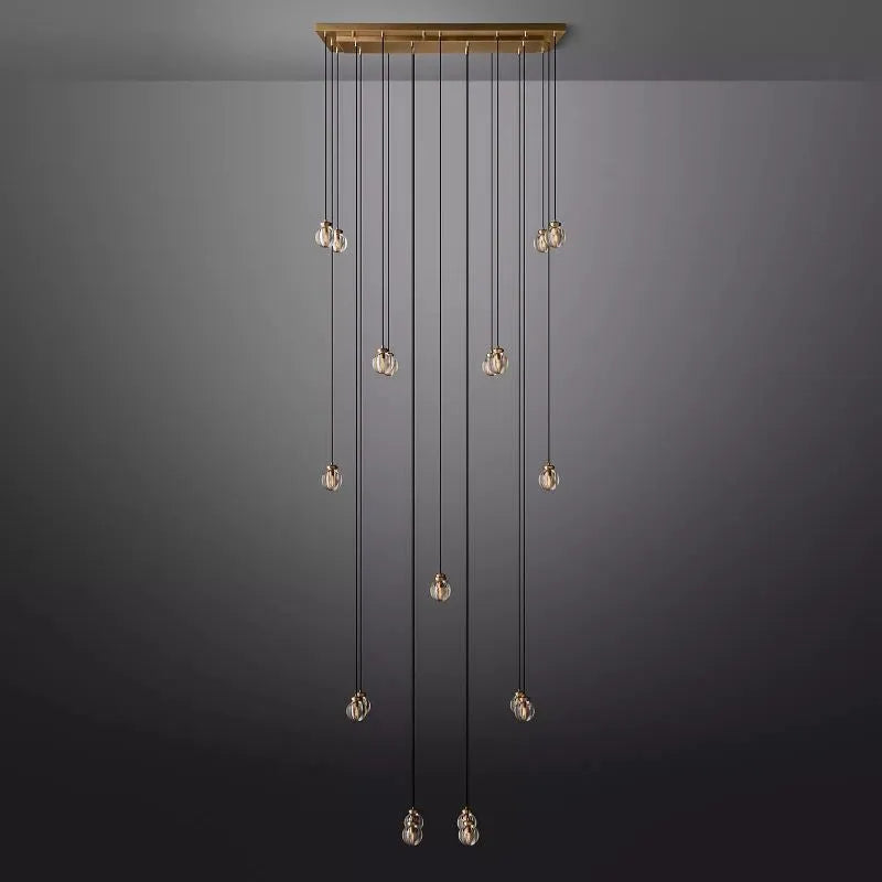 KL Pearls Spherical Rectangular Chandelier 54"