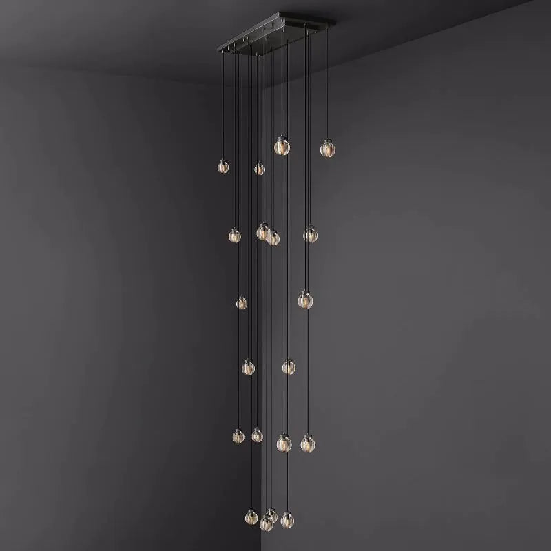 KL Pearls Spherical Rectangular Chandelier 54"
