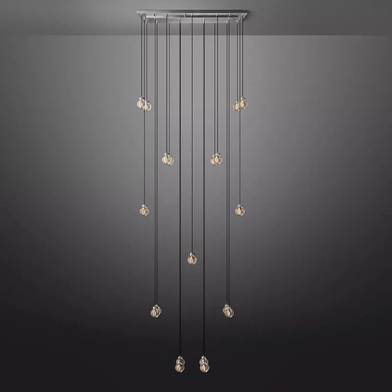 KL Pearls Spherical Rectangular Chandelier 54"