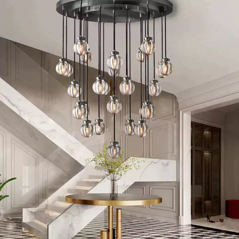 KL Pearls Spherical Round Chandelier 38"