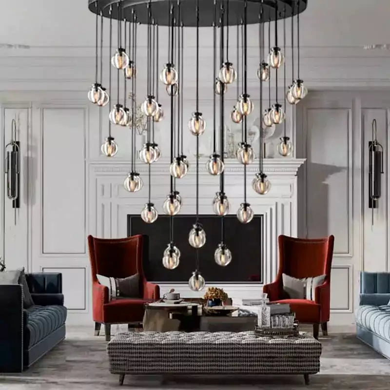 KL Pearls Spherical Round Chandelier 60"