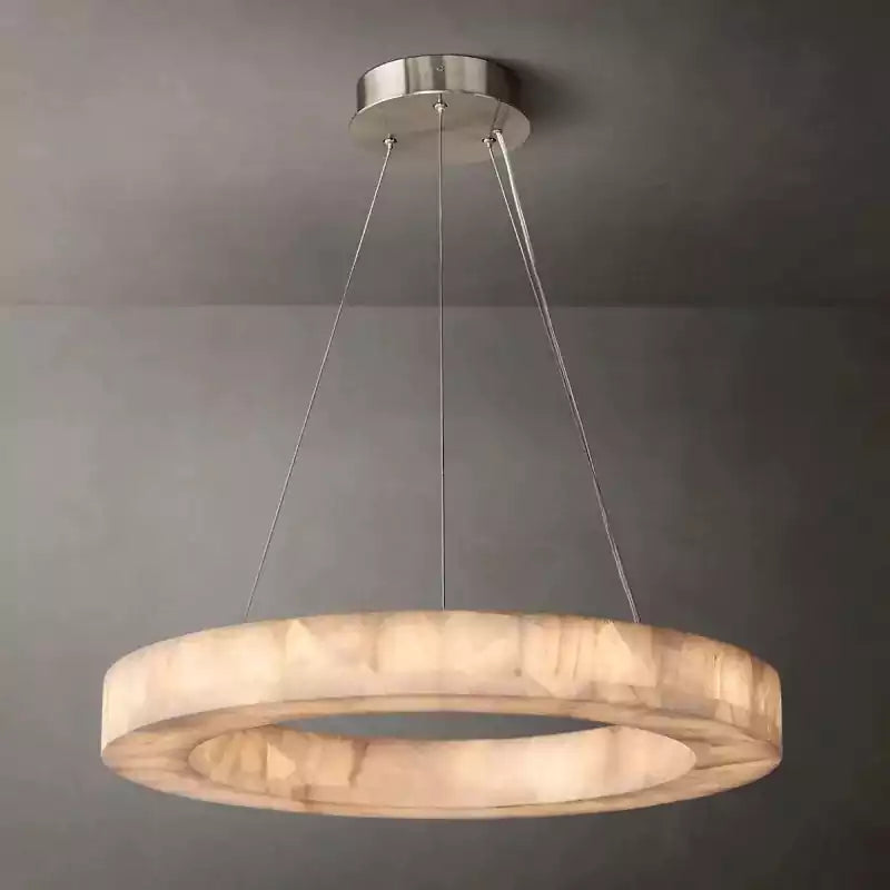 KL Rivaga Alabaster Round Chandelier 31"