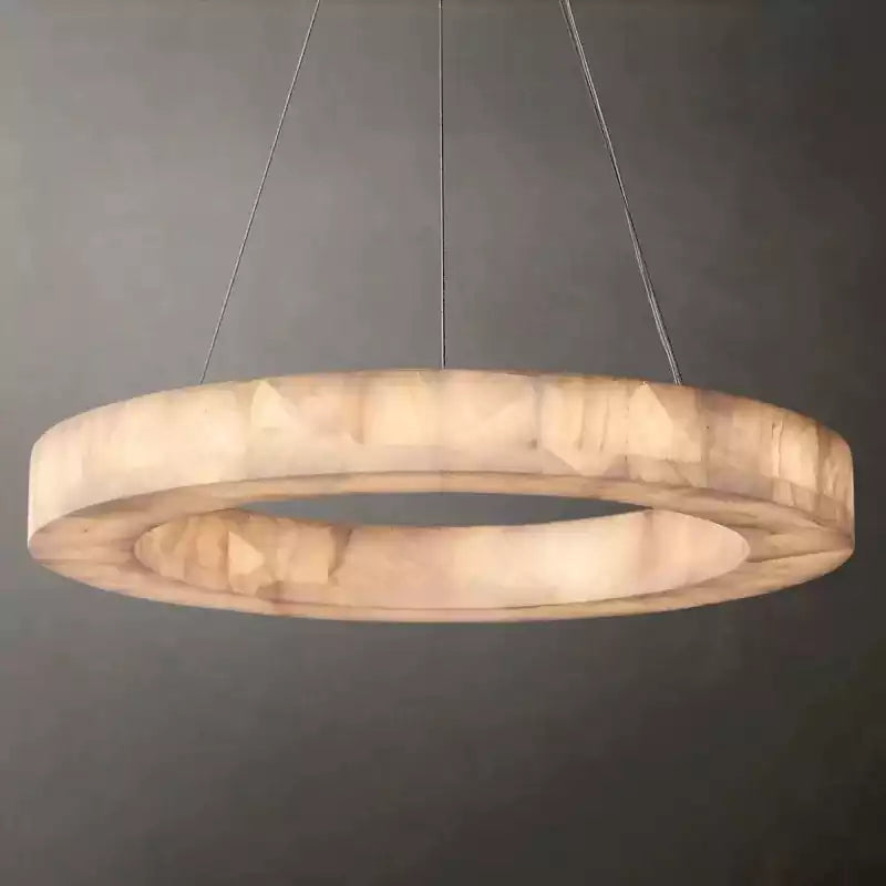 KL Rivaga Alabaster Round Chandelier 31"