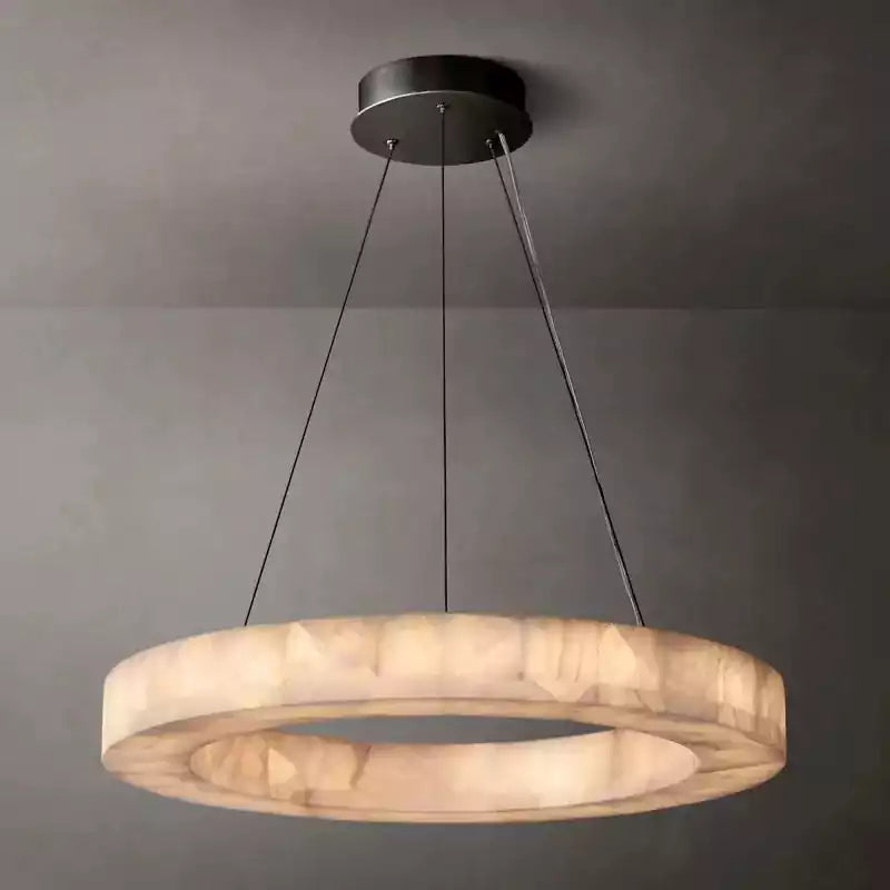 KL Rivaga Alabaster Round Chandelier 31"