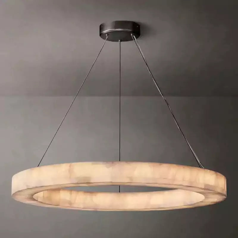 KL Rivaga Alabaster Round Chandelier 40"