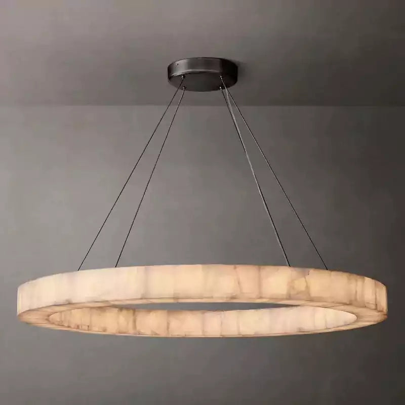 KL Rivaga Alabaster Round Chandelier 60"