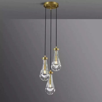 Raindrop 3 Lights Cord Round Chandelier