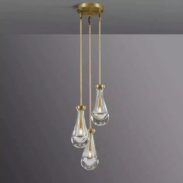 Raindrop 3 Lights Rod Round Chandelier