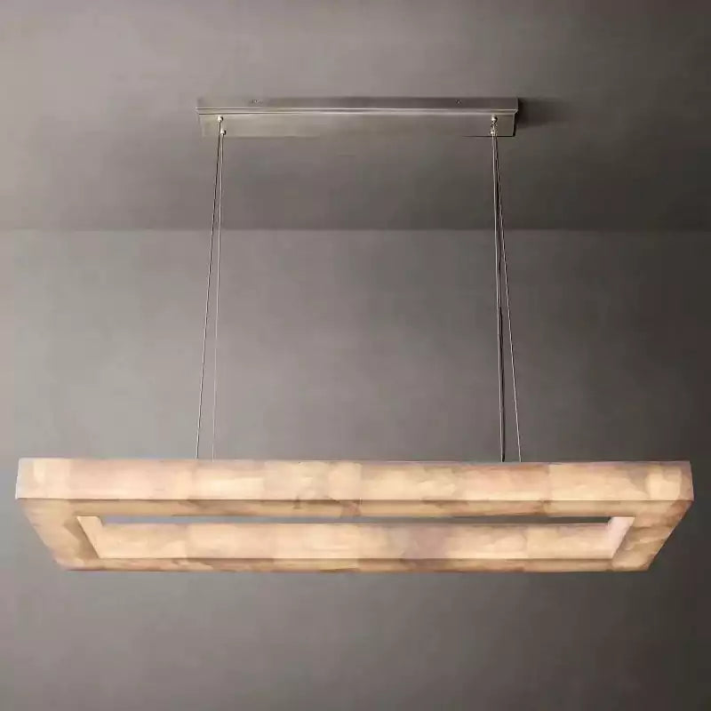 KL Rivaga Rectangular Alabaster Chandelier 54"