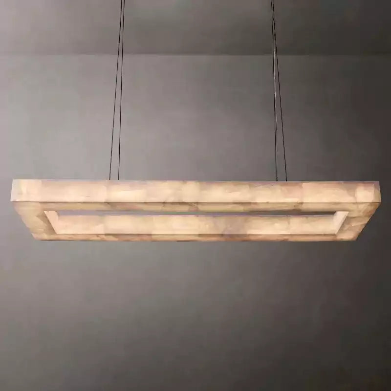 KL Rivaga Rectangular Alabaster Chandelier 54"