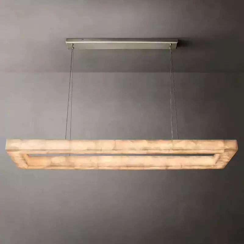 KL Rivaga Rectangular Alabaster Chandelier 72"