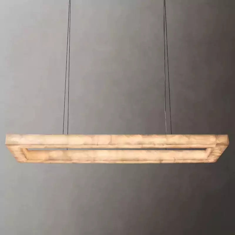 KL Rivaga Rectangular Alabaster Chandelier 72"