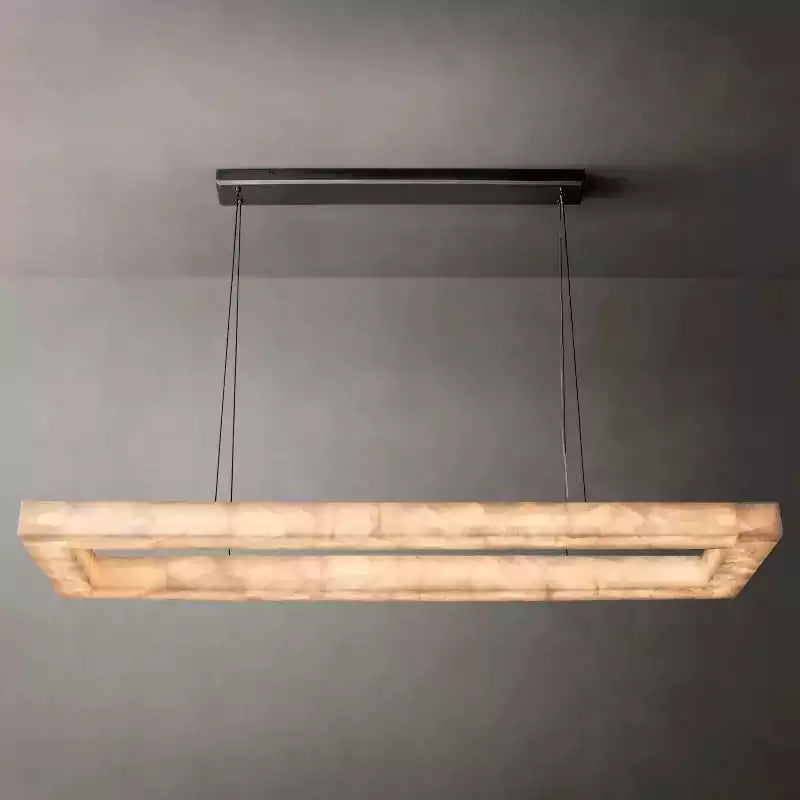 KL Rivaga Rectangular Alabaster Chandelier 72"