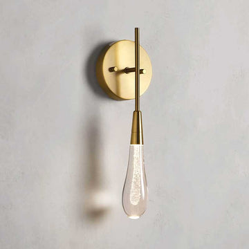 KL Solitaire Glass Raindrop Wall Sconce