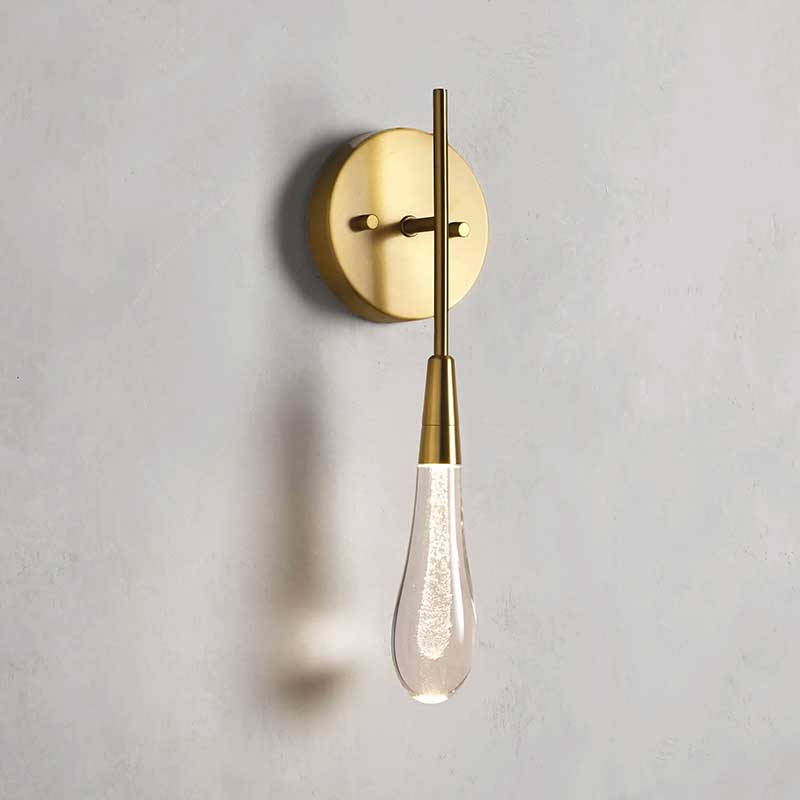 KL Solitaire Glass Raindrop Wall Sconce