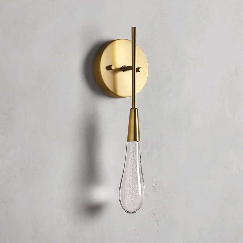 KL Solitaire Glass Raindrop Wall Sconce
