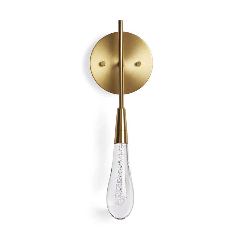 KL Solitaire Glass Raindrop Wall Sconce