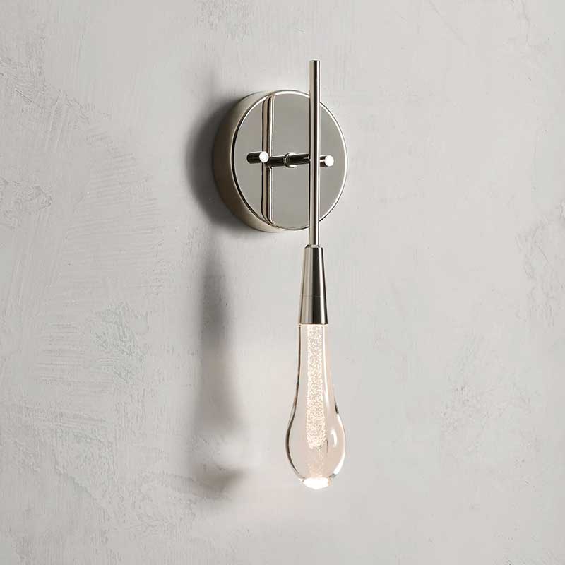 KL Solitaire Glass Raindrop Wall Sconce