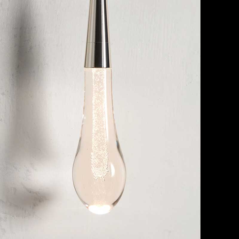 KL Solitaire Glass Raindrop Wall Sconce