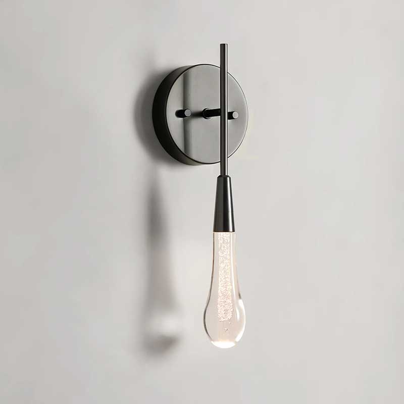 KL Solitaire Glass Raindrop Wall Sconce