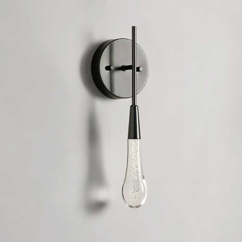 KL Solitaire Glass Raindrop Wall Sconce