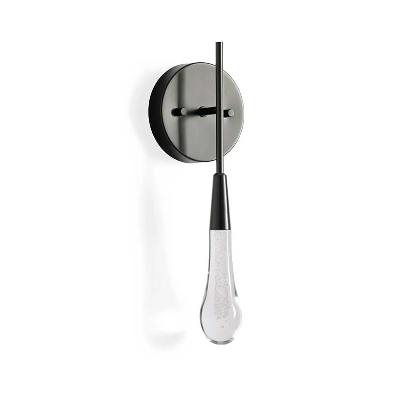 KL Solitaire Glass Raindrop Wall Sconce