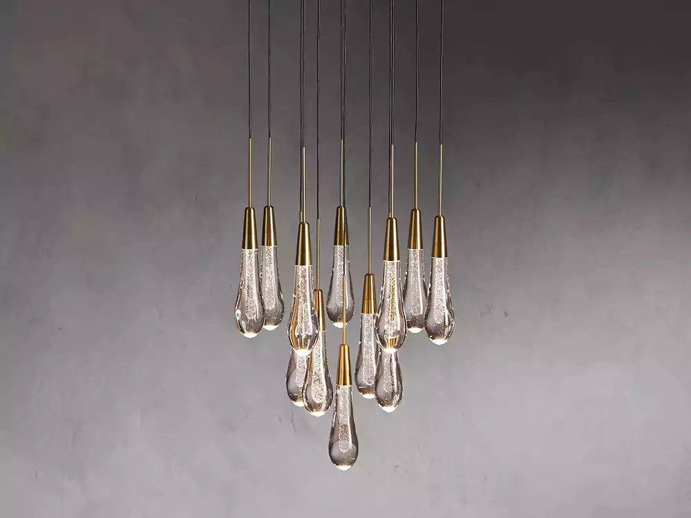 KL Solitaire Raindrop Round Chandelier