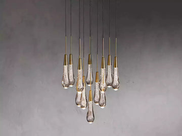 KL Solitaire Raindrop Round Chandelier