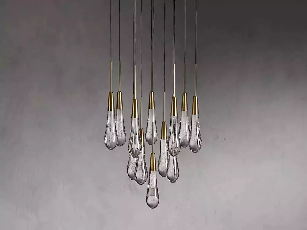 KL Solitaire Raindrop Round Chandelier