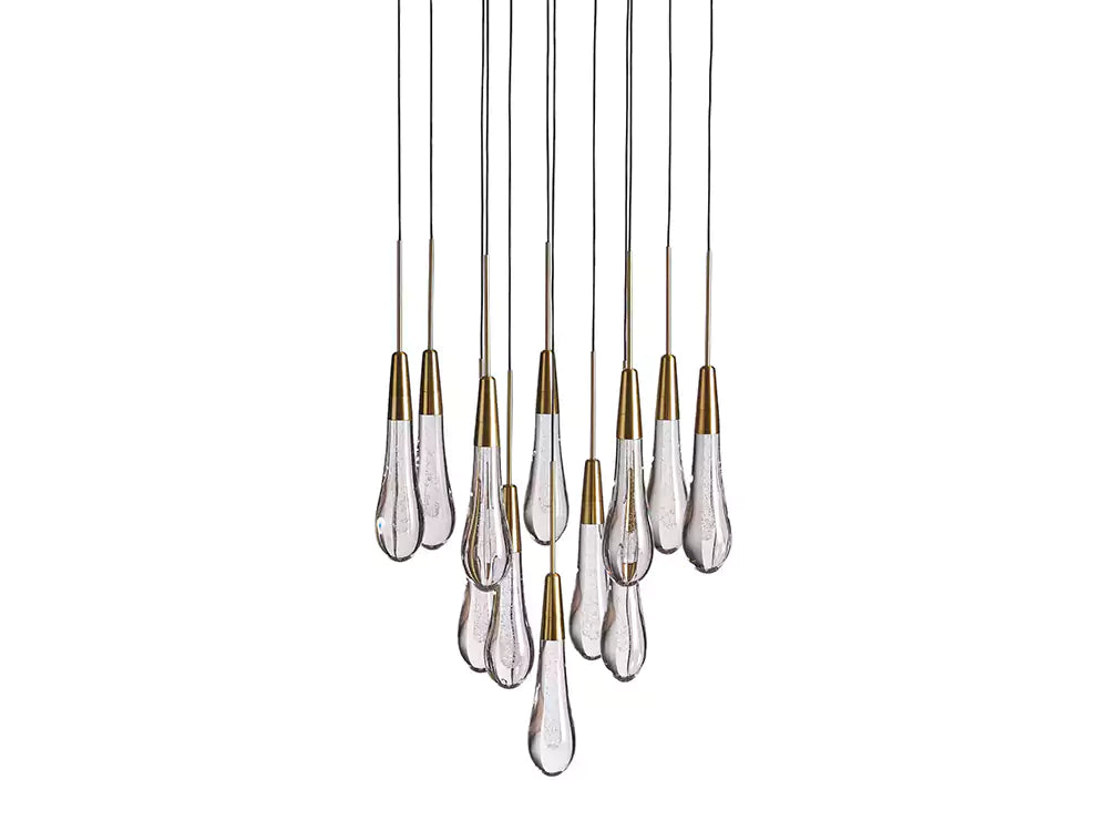 KL Solitaire Raindrop Round Chandelier