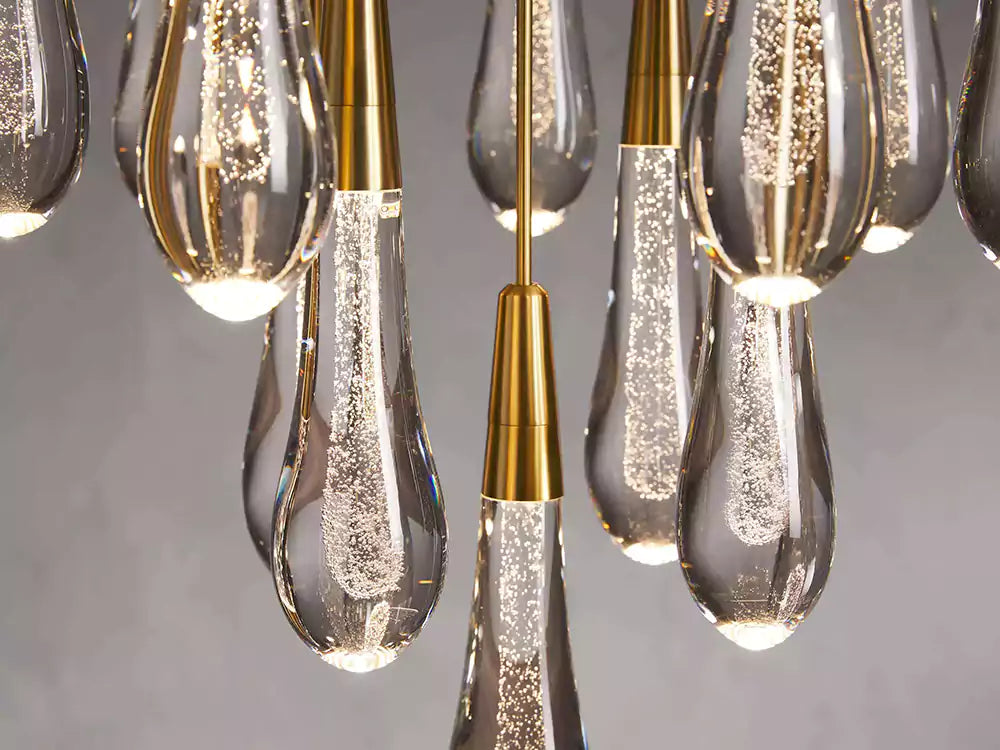 KL Solitaire Raindrop Round Chandelier