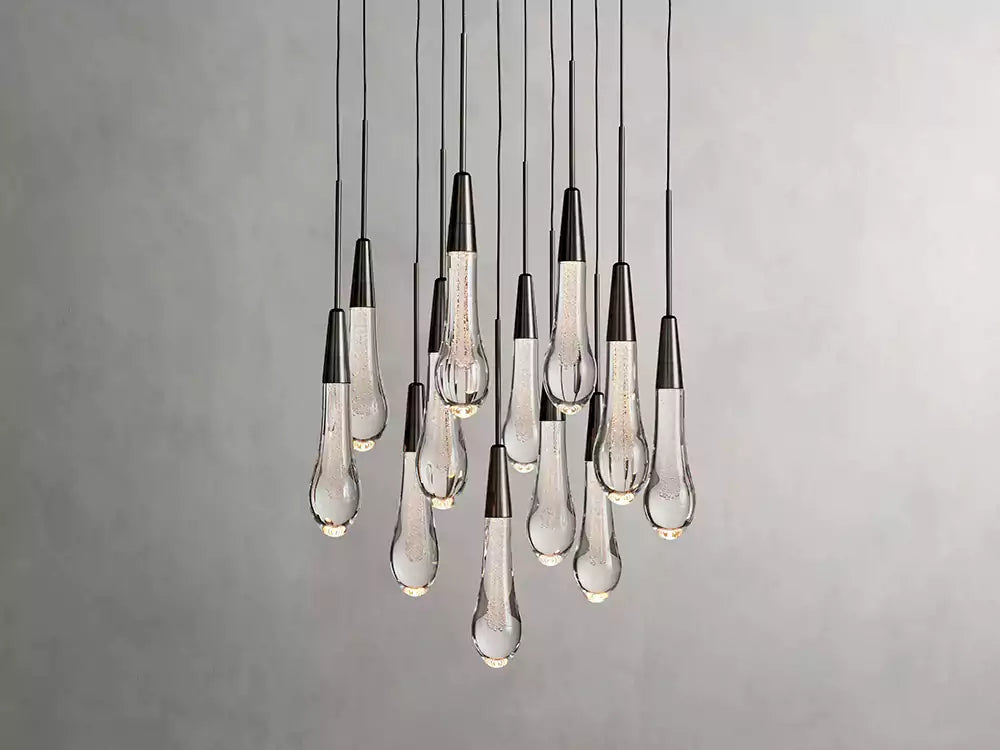 KL Solitaire Raindrop Round Chandelier