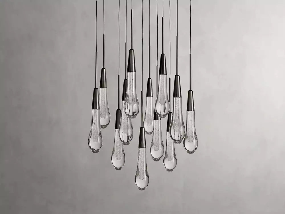 KL Solitaire Raindrop Round Chandelier