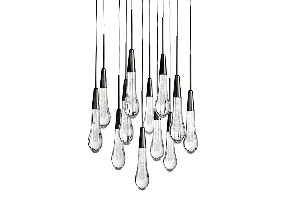 KL Solitaire Raindrop Round Chandelier