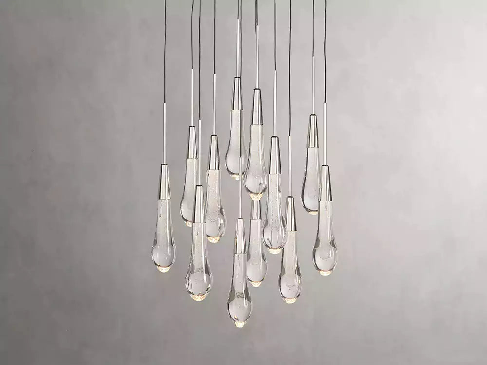 KL Solitaire Raindrop Round Chandelier