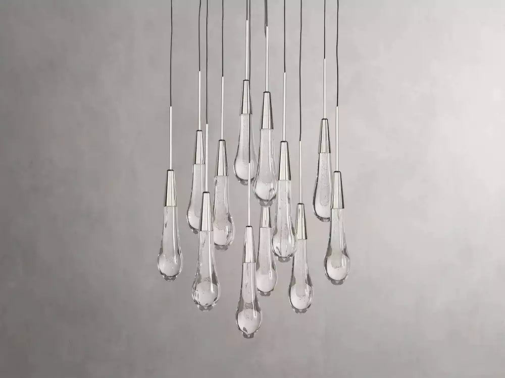 KL Solitaire Raindrop Round Chandelier