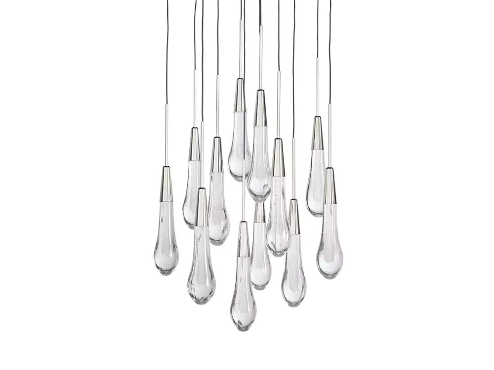 KL Solitaire Raindrop Round Chandelier