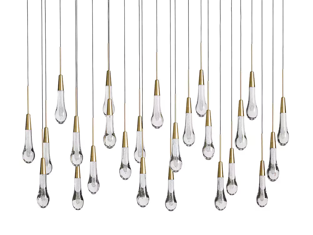 KL Solitaire Raindrop Linear Chandelier