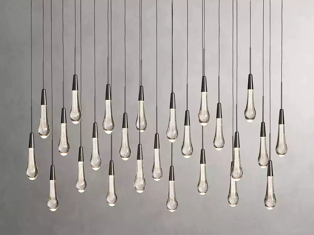 KL Solitaire Raindrop Linear Chandelier